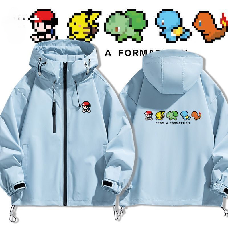 【พร้อมส่ง】pokemon jacket pokemon clothes canvas jacket pikachu ...
