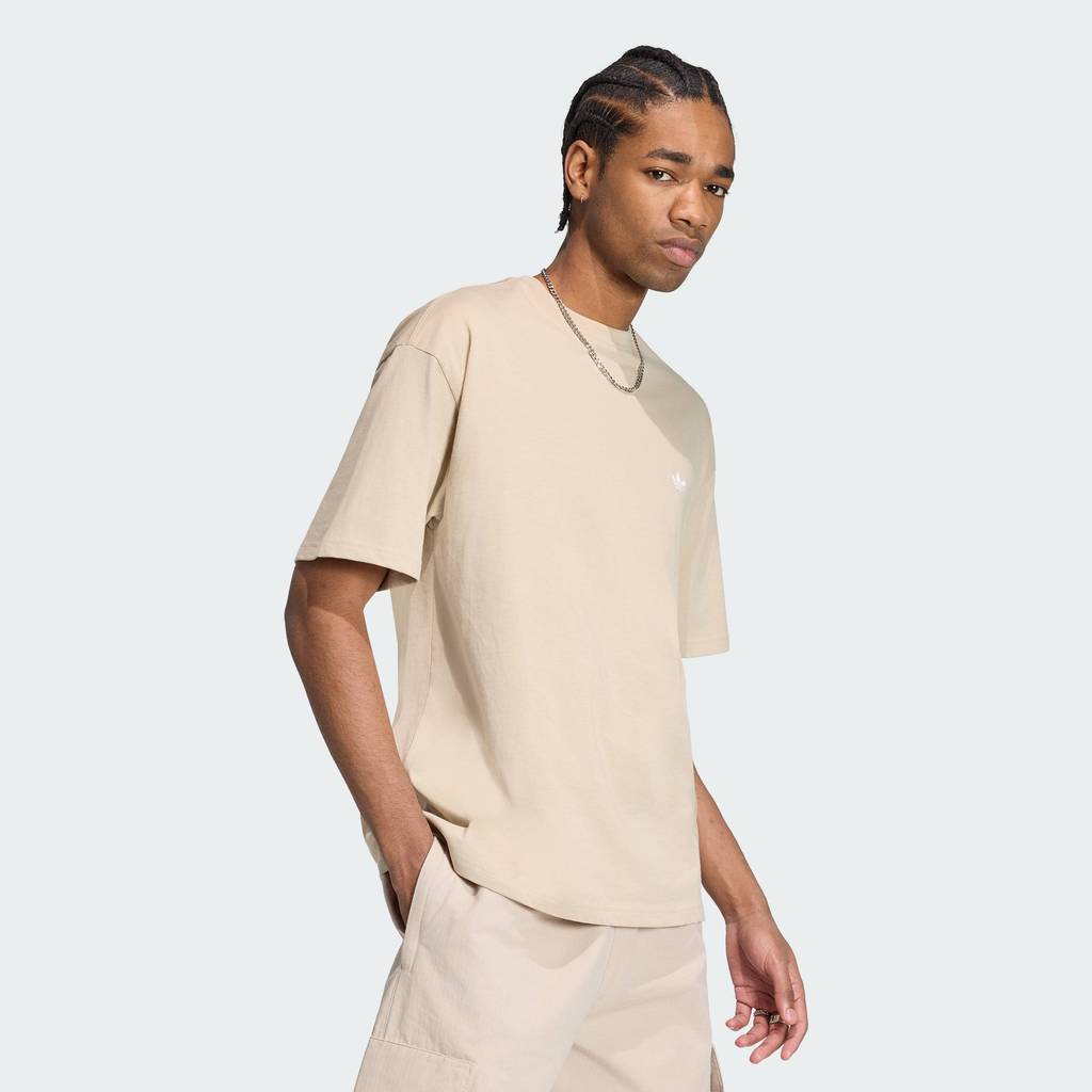 adidas ไลฟ์สไตล์ เสื้อยืดทรงหลวม TREFOIL ESSENTIALS ผู้ชาย สีเบจ IA7548 ...