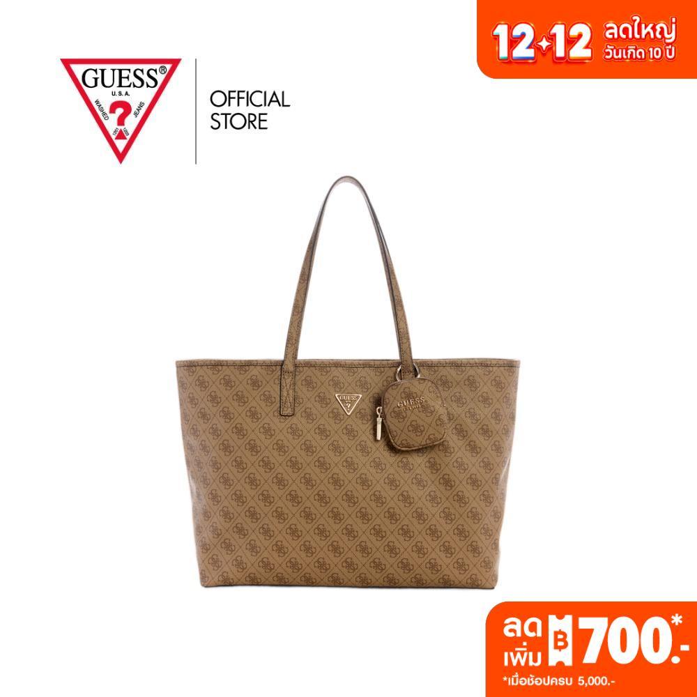 Sac Shopper - GUESS - Power Play Large Tech Tote - Marron - 46x31x14 cm - 100% Polyuréthane marron - Bagagerie - Maroquinerie