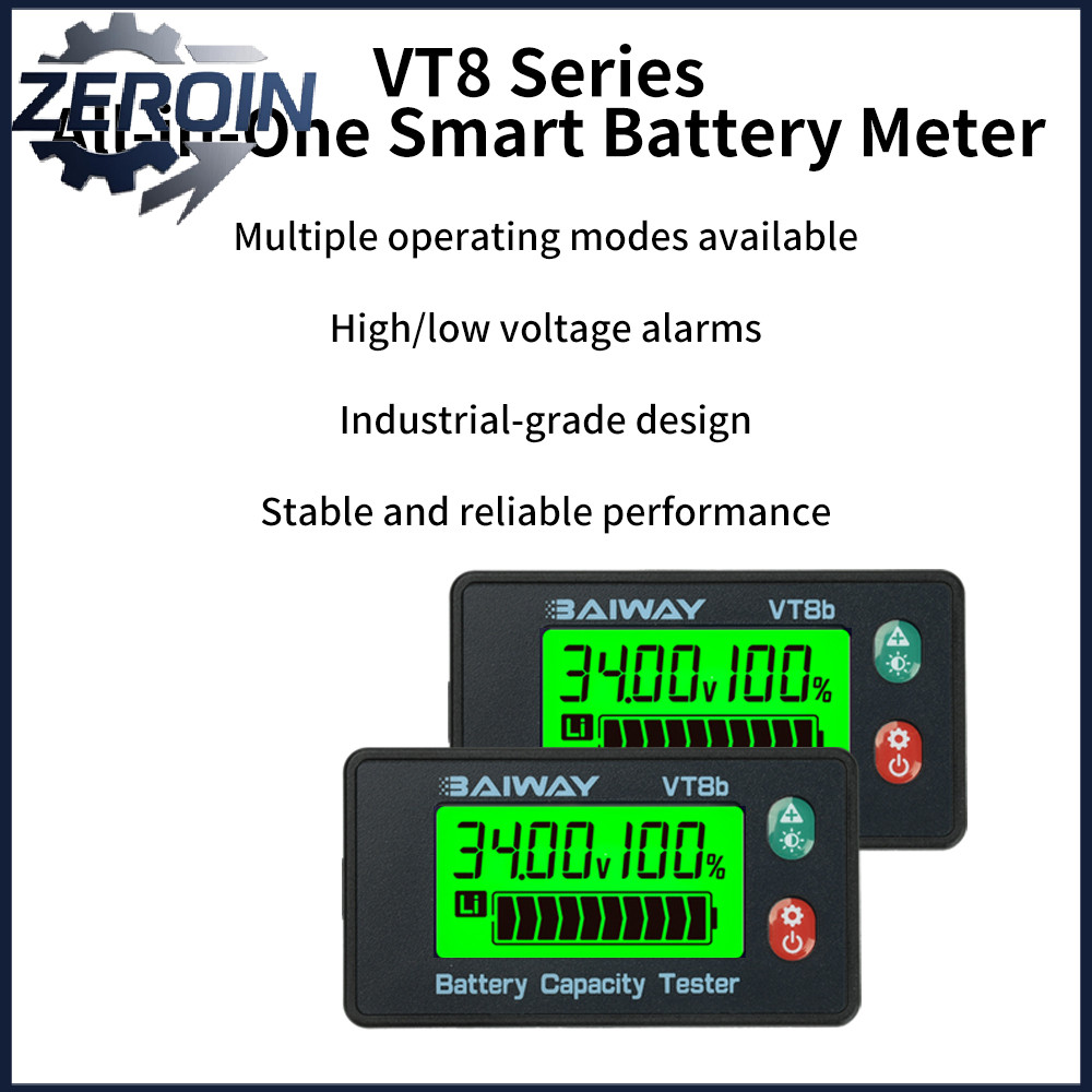 VT8 DC8-120V LCD แรงดันไฟฟ้าและตัวบ่งชี้ระดับแบตเตอรี่เครื่องวัด ...