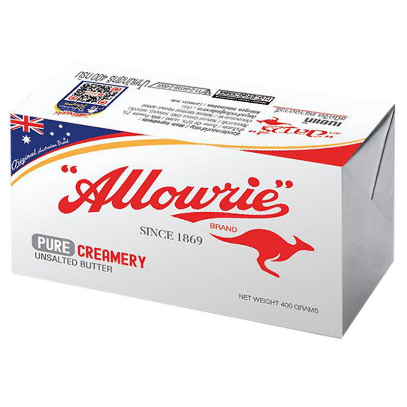 อลาวรี่ เนยสด รสจืด 400 ก. (ALLOWRIE Unsalted Butter 400 g) | Shopee ...