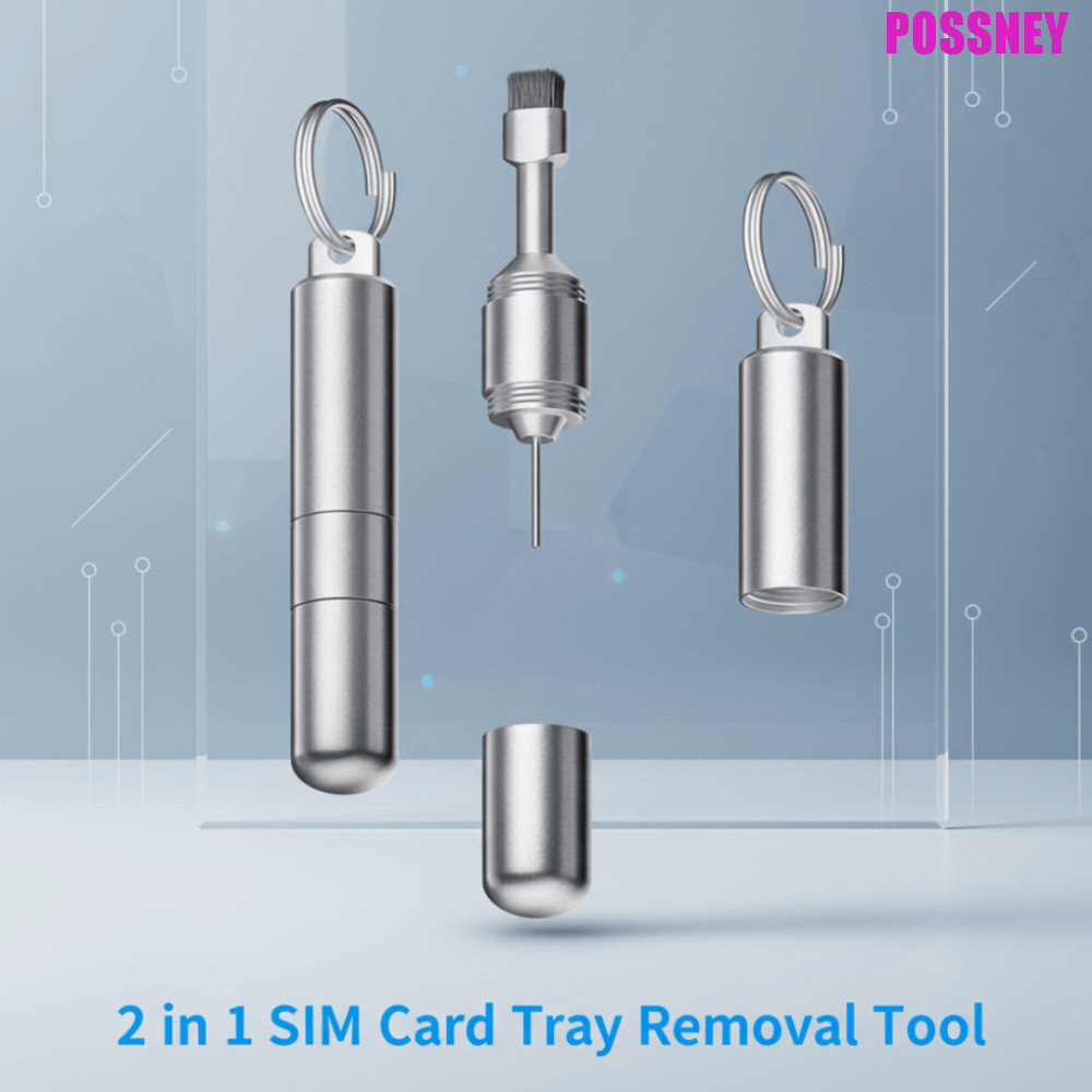POSSNEY Ejecting Removal Needle, 2 in 1 Keychain Anti-Lost SIM Card ...