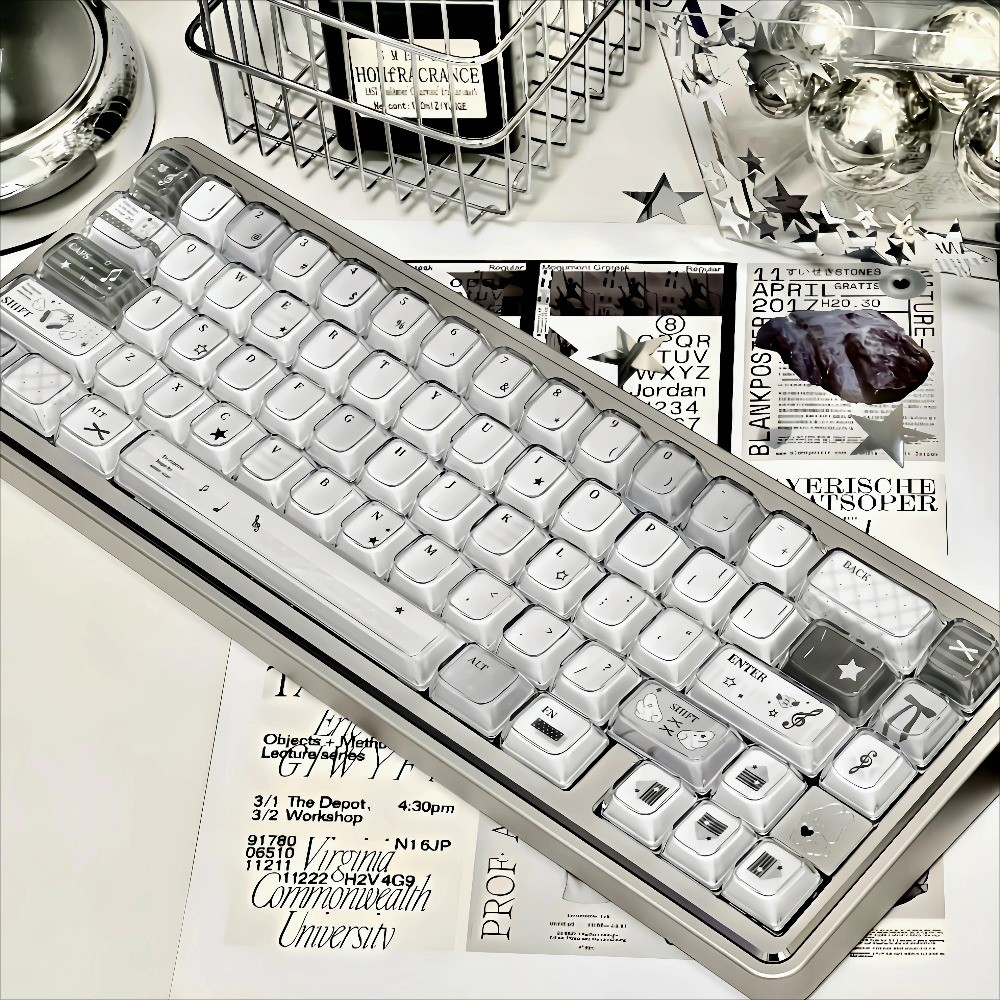 Asian Musical Notes Keycaps 120 / 135 คีย์ Cherry / KDA Profile PBT PC ...