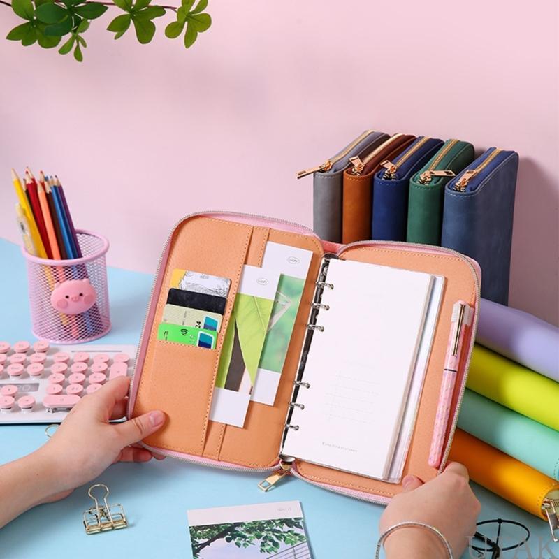 TAKE Refillable Notebook Binder Cover Zippered PU หนัง 6 แหวน Binder ...