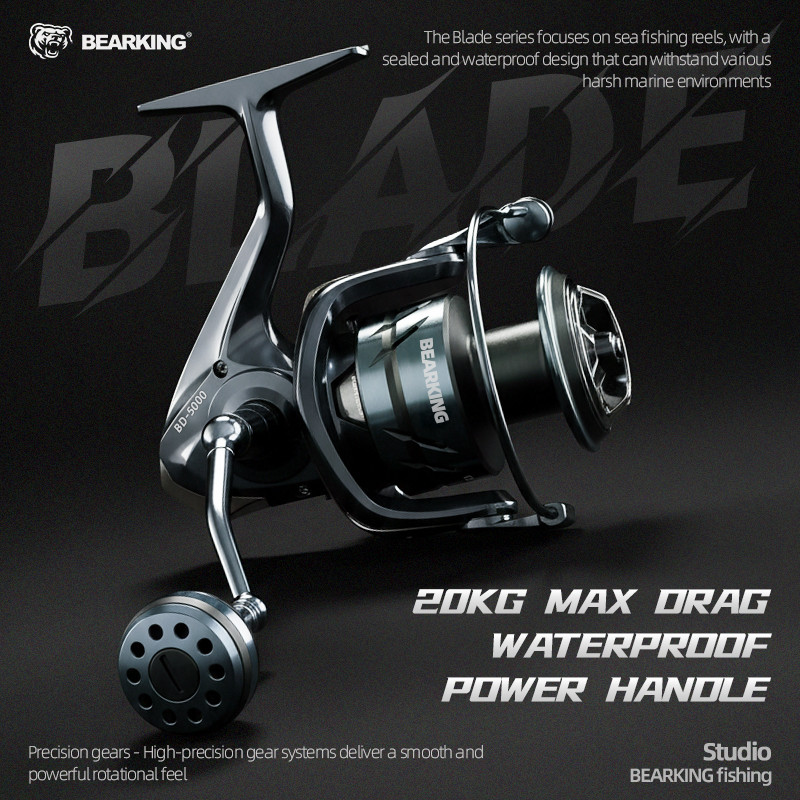 BEARKING รอกหมุนHeavy Duty รองรับถึง20KG กันน้ําเค็มได้ดี ระบบเกียร์5.2:1 มี5จุดป้องกันน้ํา ตัวเครื่องGraphiteแข็งแรง