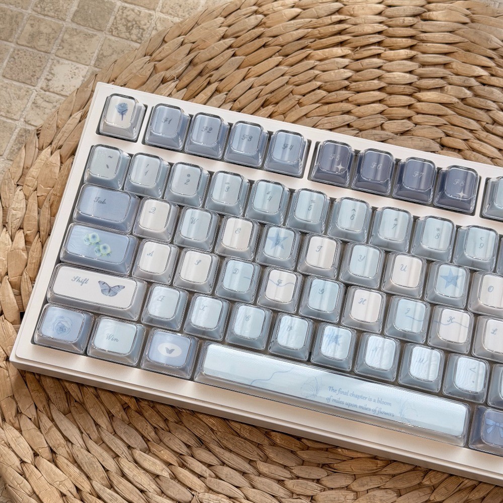 Rose Butterfly Shadow Keycaps KDA โปรไฟล์ 120 คีย์ PBT PC Wooting Aula ...