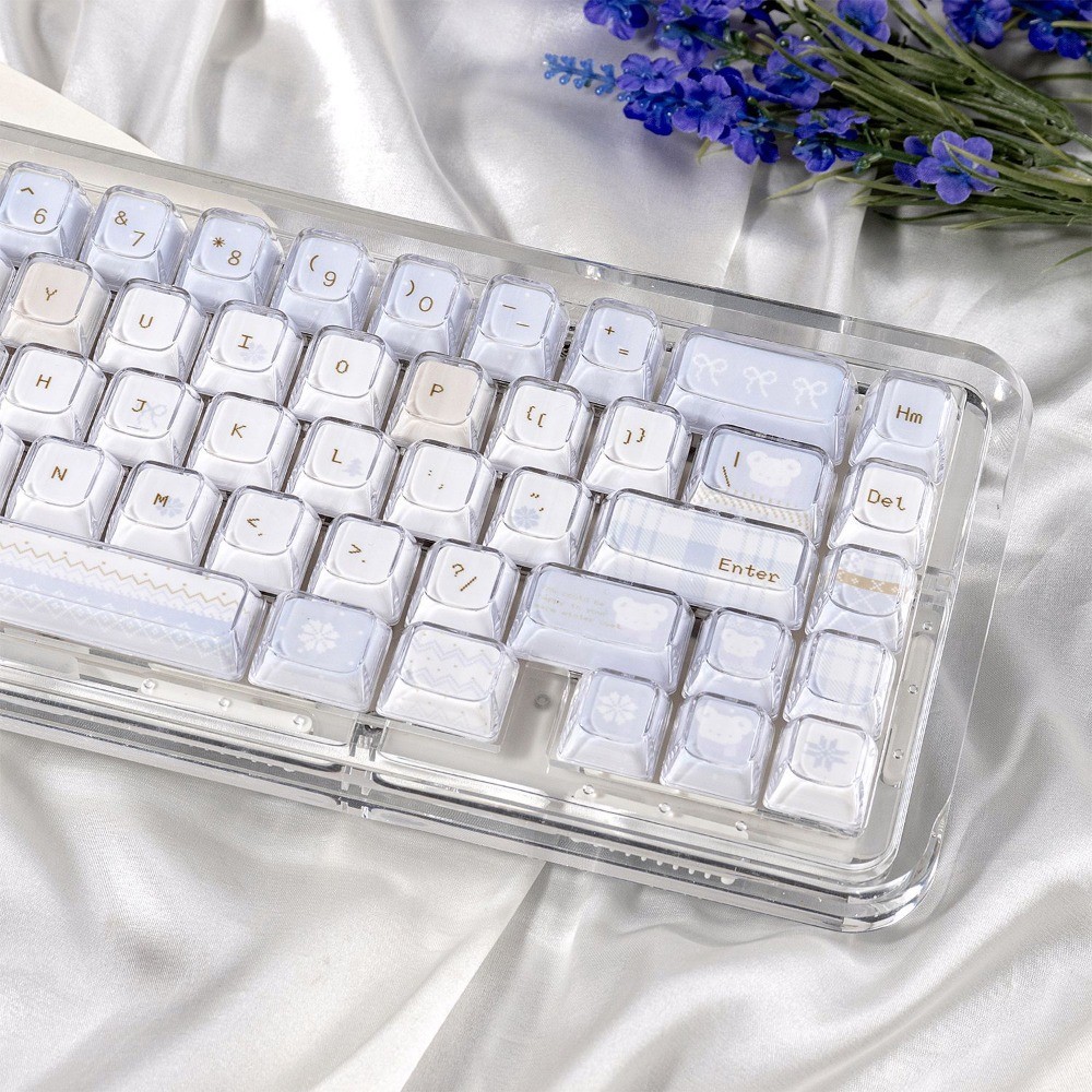 ฤดูหนาว Letter Keycaps KDA โปรไฟล์ 120 คีย์ PBT PC Wooting Aula F75 ...