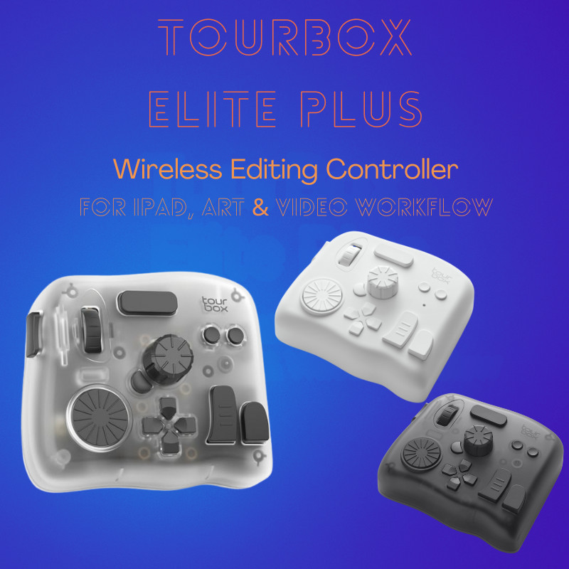 TourBox Elite: Pro Left-Handed Bluetooth Controller with Haptic ...