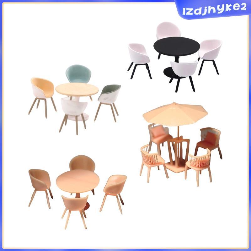 [lzdjhyke2] 1/64 Scale Miniature Table Chair Set,เรซิ่นเฟอร์นิเจอร์รุ่น ...