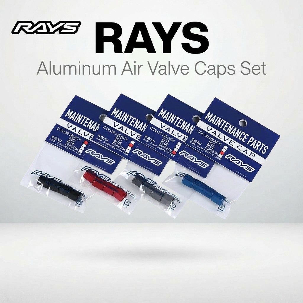 RAYS Aluminum Air Valve Caps with New Logo Engraving - Set of 4 ...