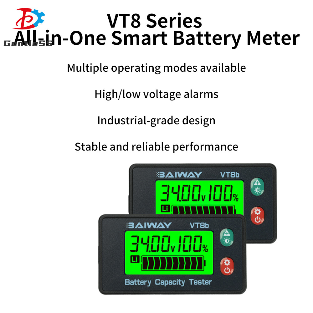 VT8 DC8-120V LCD แรงดันไฟฟ้าและตัวบ่งชี้ระดับแบตเตอรี่เครื่องวัด ...