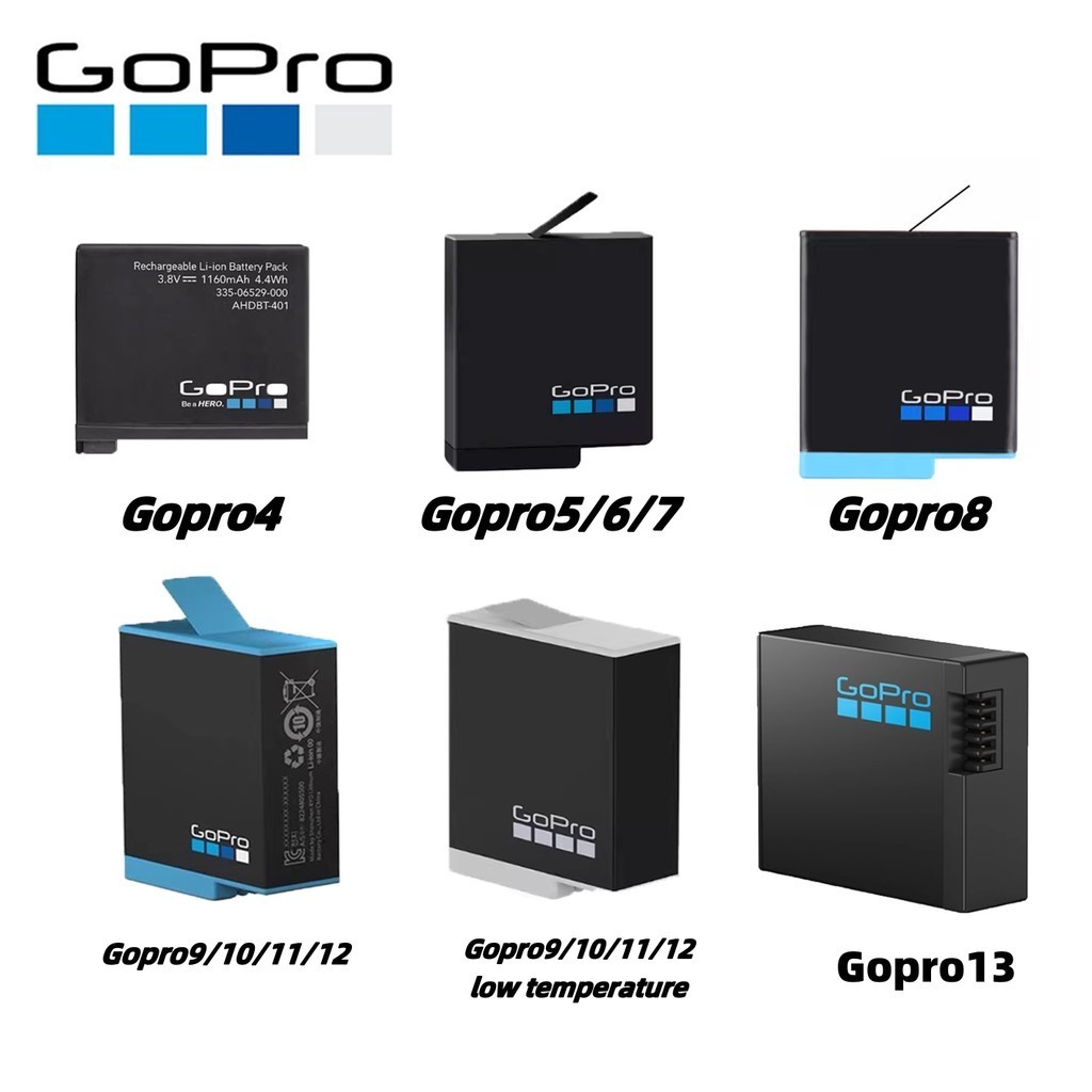 100% original Gopro battery For 4/5/6/7/8/9/10/11/12/13 Sports camera ...