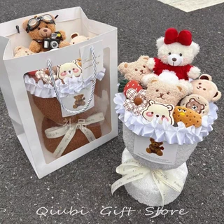 โปรโมชั่น Flash Sale : ช่อดอกไม้ ตุ๊กตาช่อดอกไม้ ตุ๊กตาน่ารัก ของขวัญวาเลนไทน์ ของขวัญวันเกิด （ถุงของขวัญ  การ์ดอวยพร）