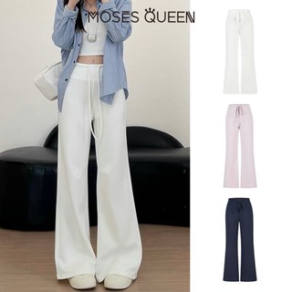 MOSESQUEEN Space Cotton Quần lỏng 2025 Mùa hè mới Quần chân rộng eo cao Vải mềm thoải mái #62984+63592