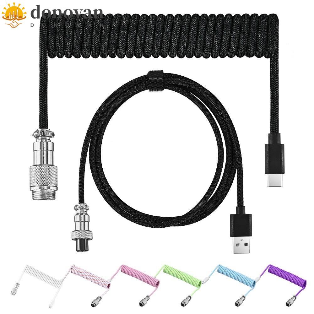 DODONVAN Mechanical Keyboard Coiled Cable, Coiled Design Max ความยาว 3M Mechanical Keyboard Type C สาย USB, ขั้วต่อการบิน USB a ถึง Type C Mechanical Keyboard Coiling Cord