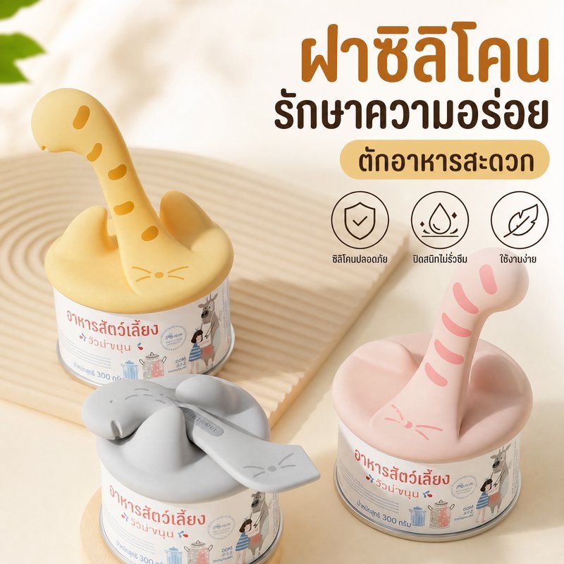 Pet Party Silicone Pet Food Can Lid and Spoon