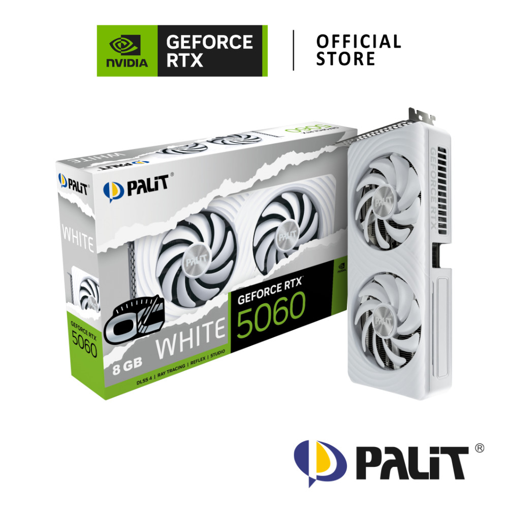 PALIT GeForce RTX™ 5060 White OC 8GB GDDR7 VGA Card การ์ดจอ