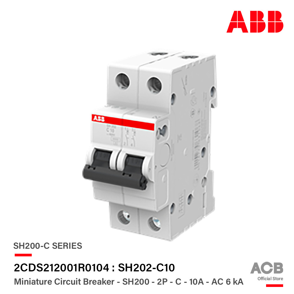 ABB Miniature Circuit Breaker รุ่น SH200-C 2P 10A 6kA C Characteristic ...