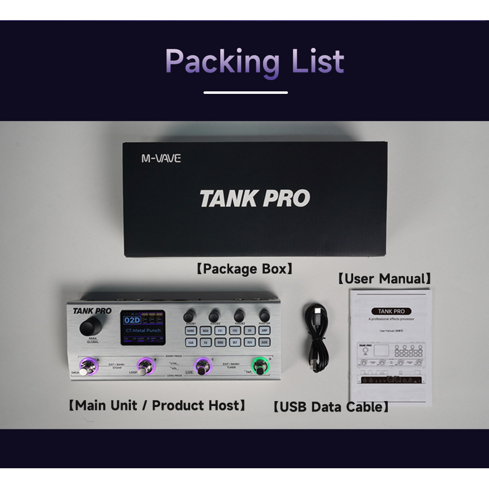 M-VAVE TANK PRO สําหรับกีตาร์และเบส 120 Presets 90 + Amplifier ตู้