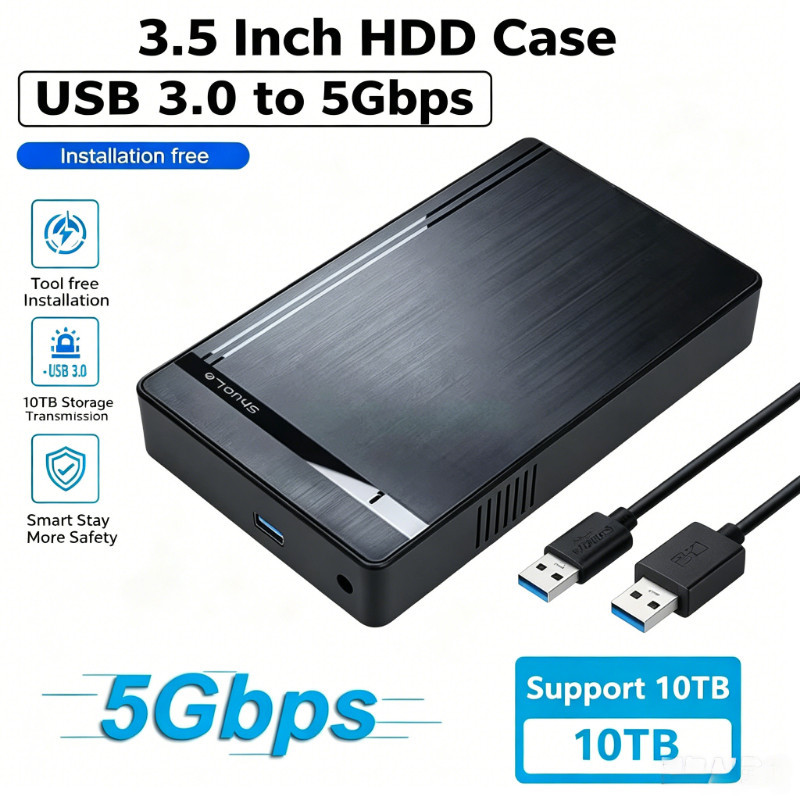 3.5/2.5 นิ้ว HDD กรณี SATA เป็น USB 3.0 อะแดปเตอร์ 5Gbps ฮาร์ดไดรฟ์ภายนอกสําหรับ SSD Disk 10TB HDD สําหรับ PC แล็ปท็อป