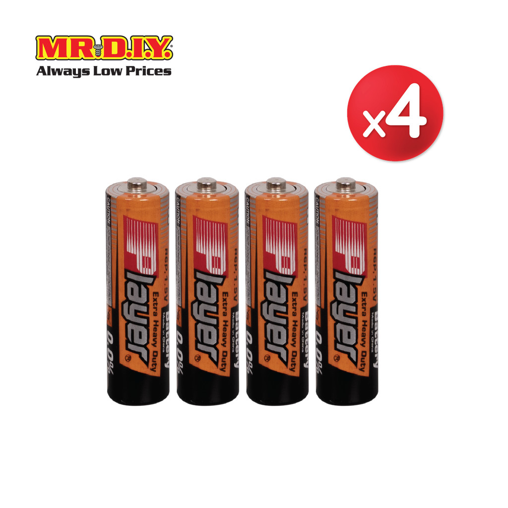 [แพ็ก 4] PLAYER ถ่านอัลคาไลน์ AA R6P 1.5V Extra Heavy Duty (4 ก้อน/แพ็ก ...