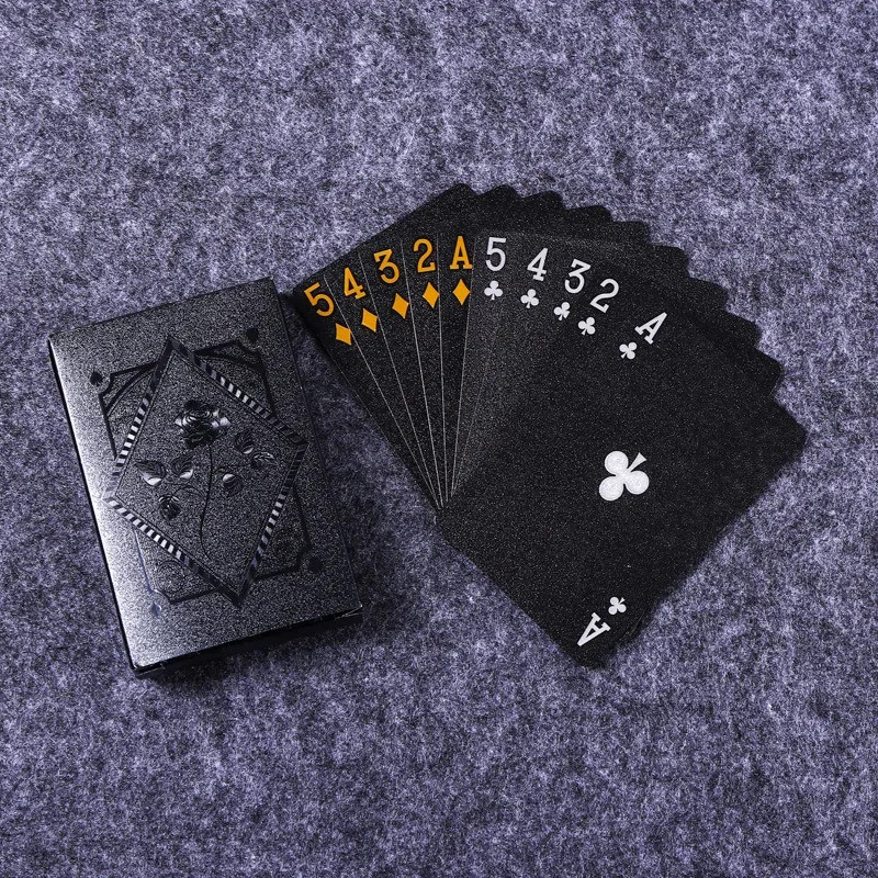 Color Black Gold Playing Card Game Card Group Waterproof Poker Suit ...
