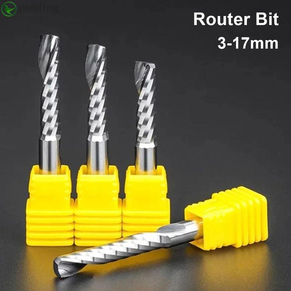 PIDDING 1 ชิ้น Milling Bits, 3-17 มิลลิเมตรเดี่ยวขลุ่ย Router Bit, ทน ...