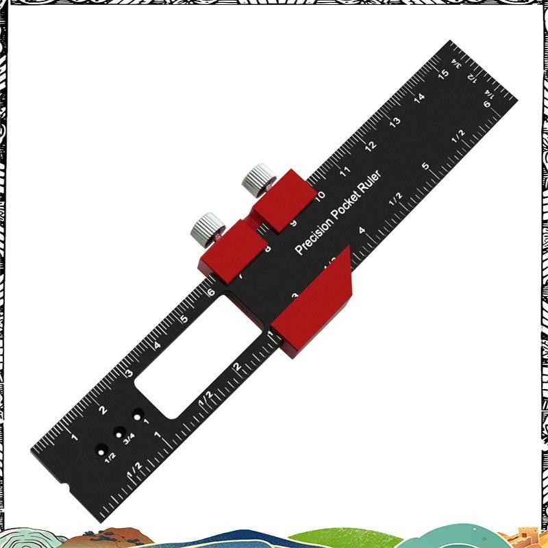 Super Woodworking Pocket Ruler อลูมิเนียมสไลด์ไม้บรรทัดนิ้วและเมตริก T ...