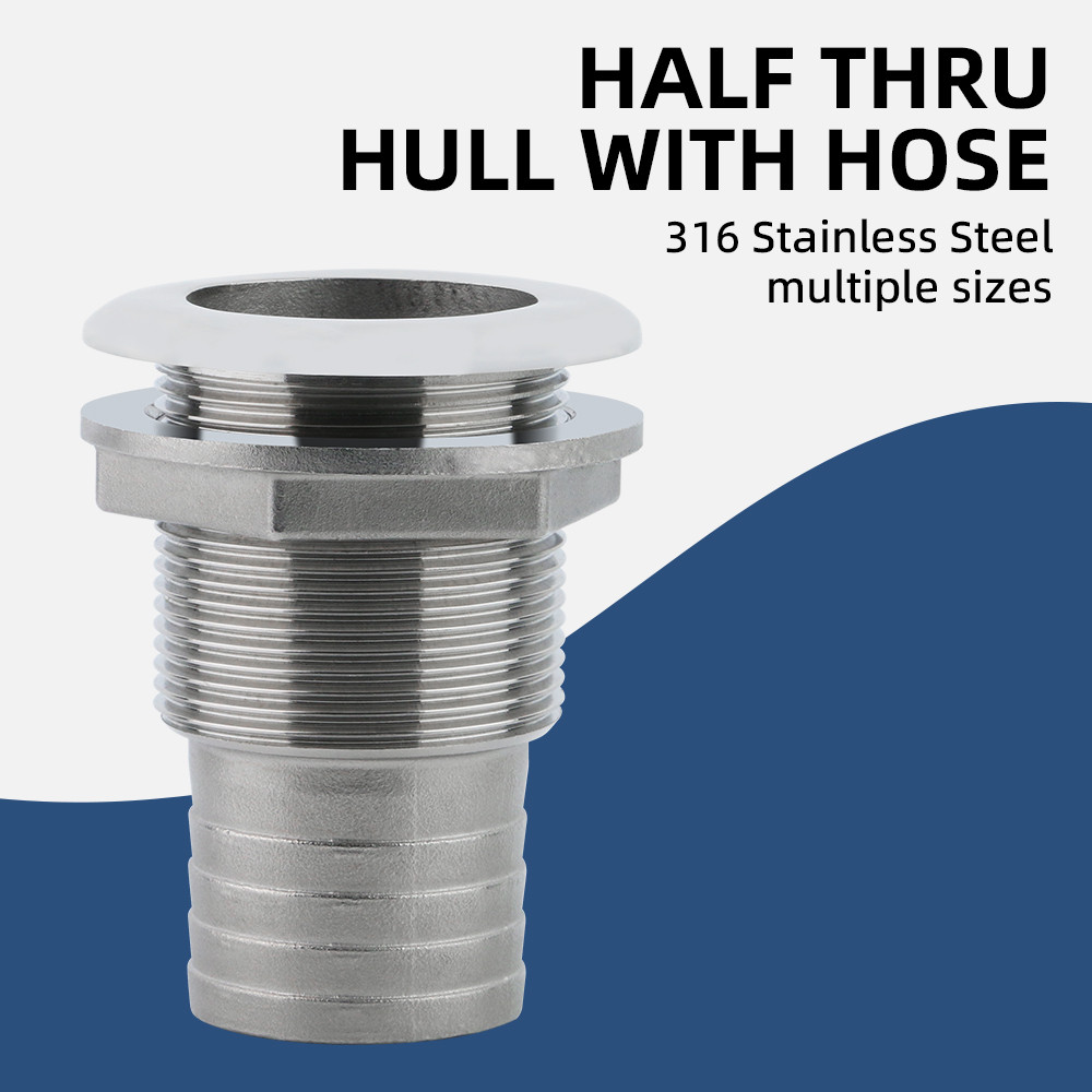 AndyMarine 316 สแตนเลส Thru Hull Fitting Outlet ท่อระบายน้ําท่อเรือท่อ ...