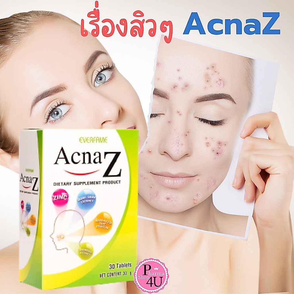 Everfame Acna Z 30 เม็ด อาหารเสริมดูแลช่วยแก้ AcnaZ #10028 | Shopee ...