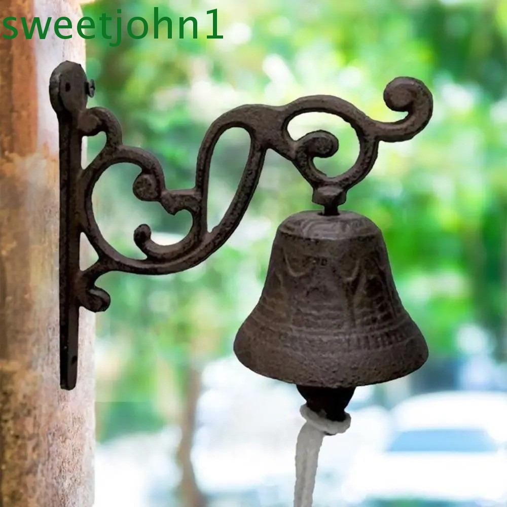 SWEETJOHN กระดิ่งประตูเหล็กหล่อ, Weatherproof Rustic Retro Outdoor Bell ...