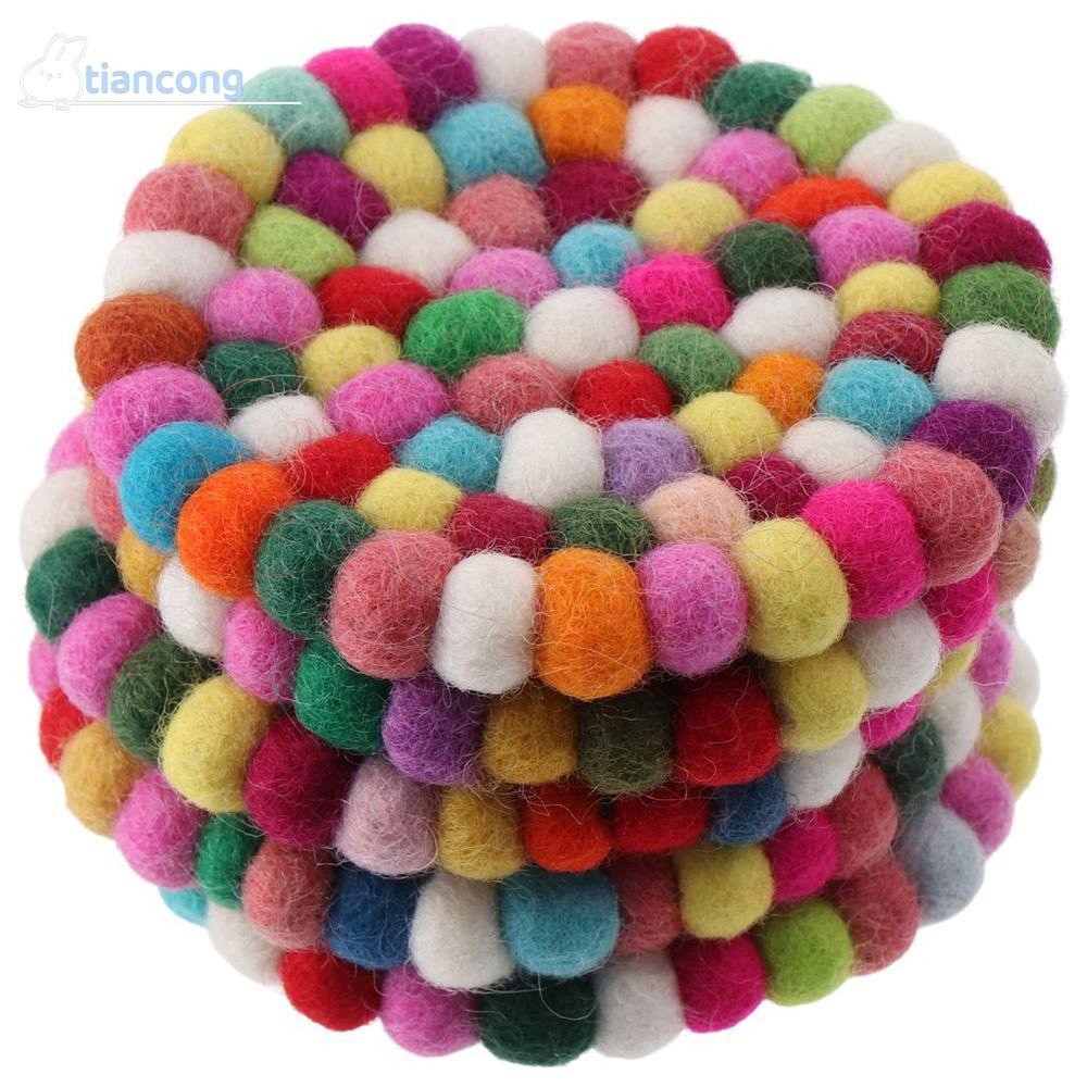 TIANCONG 5 ชิ้นรอบ Felt Ball Coasters, Rotundity 4 นิ้ว Felt Coaster ...