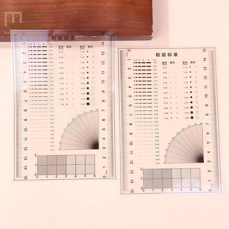 Tt 1/2pcs ไม้บรรทัดตรวจสอบพื้นผิว Pore Test Card Calibration ไม้บรรทัด ...