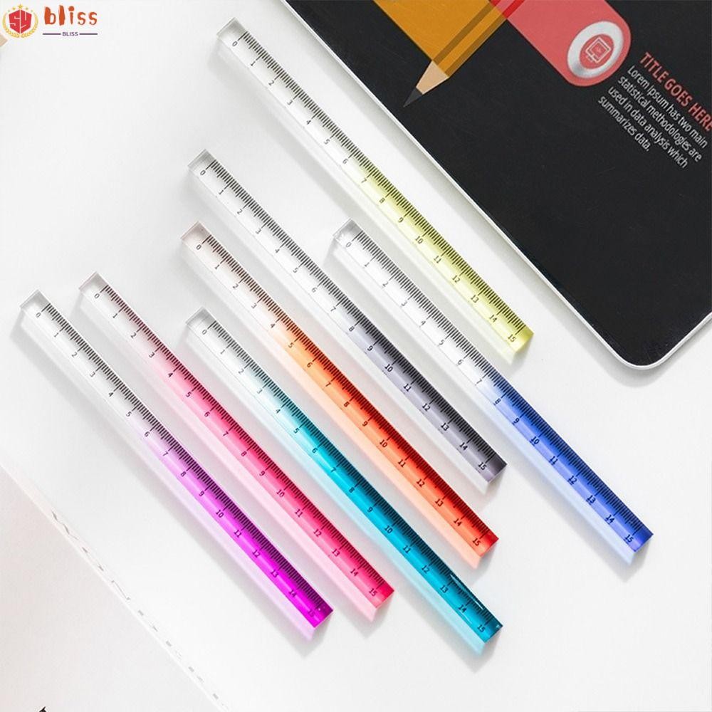 BLLISS Cube Ruler, 20 ซม.อะคริลิคตรงไม้บรรทัด,คุณภาพสูงโปร่งใสGradient ...
