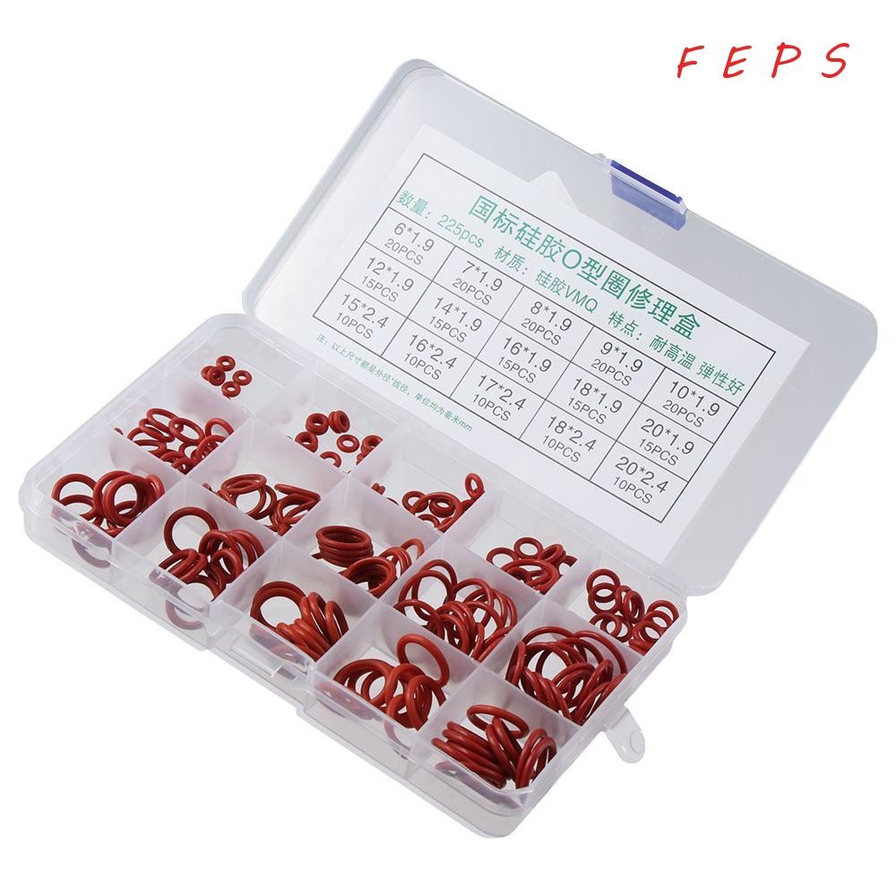 FEPS 225 ชิ้น Assortment Kit ปะเก็นปิดผนึกแรงดันสูงชุดปะเก็นซีลปะเก็น ...