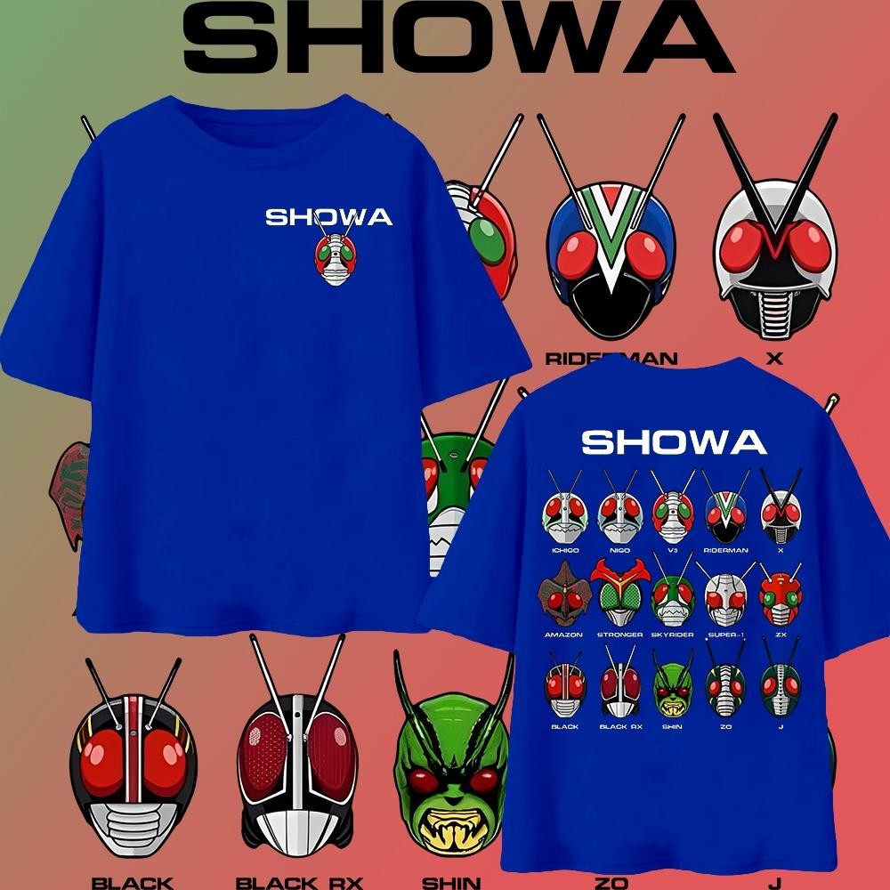 Showa Era Kamen Rider เสื้อยืดผ้าฝ้าย 100% สไตล์_unisex_ สำหรับท่านชาย ...