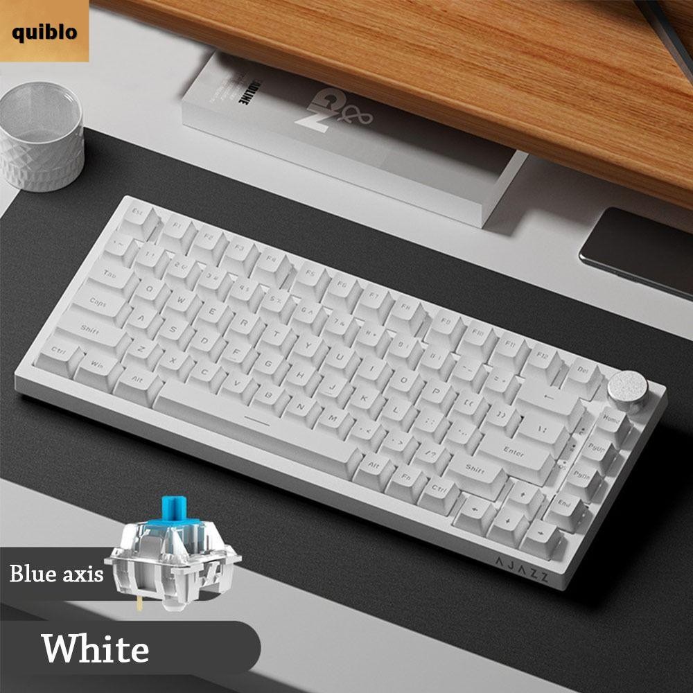 QUIBLO Gaming Keyboard, AK820 82-Key Mechanical Keyboard, Silent Mechanical Keys With Knob Wired Keyboard Game