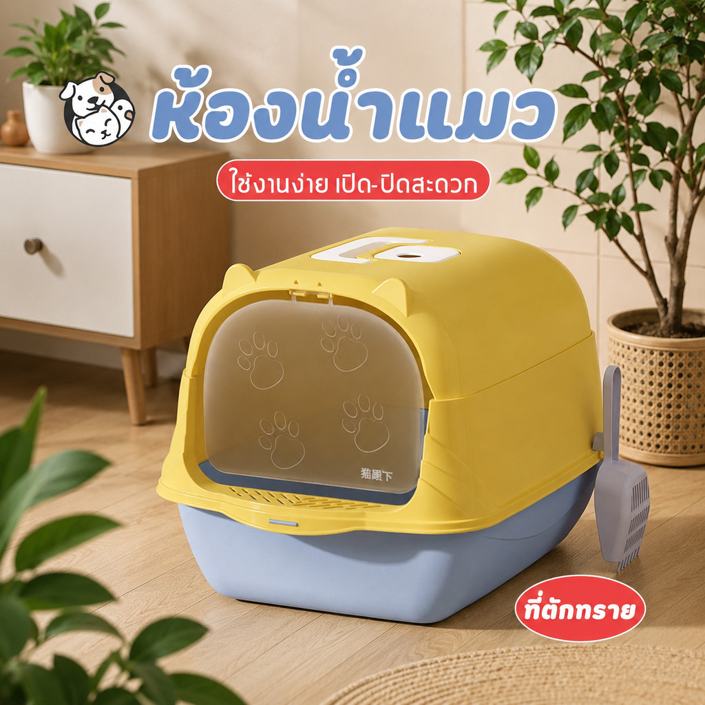 ห้องน้ำแมว กระบะทรายแมวขนาดใหญ่
