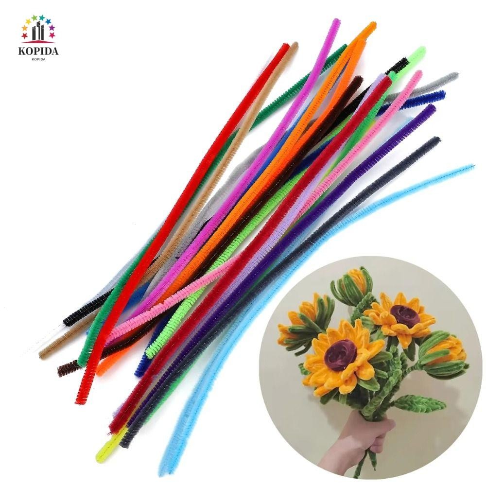 WILLIS 100pcs Anvil ลวดหัตถกรรมท่อของเล่น, Chenille Stems Plush Tinsel ...