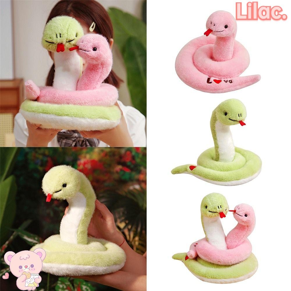 LIILACC ตุ๊กตางู, PP ผ้าฝ้ายตุ๊กตาสัตว์งูคู่, 18/23 ซม. Mascot Soft ...