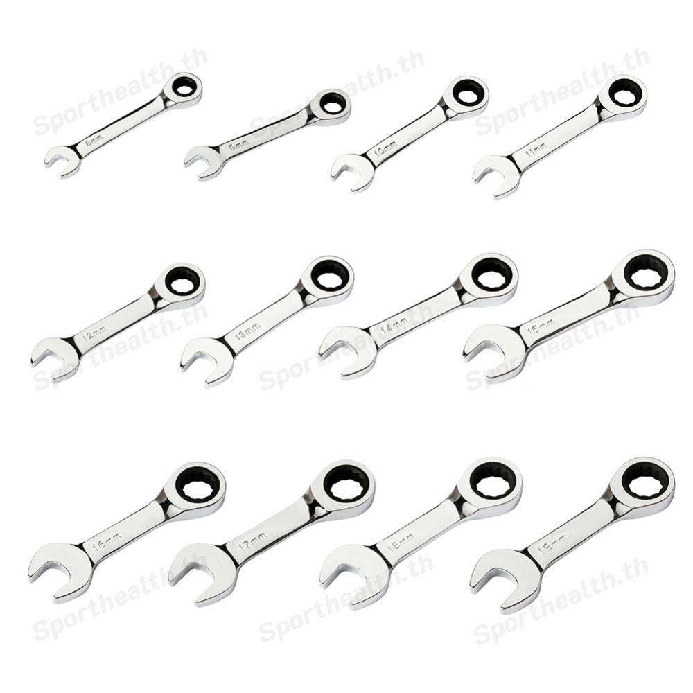 Stubby Reversible Ratcheting ประแจ 72 ฟัน Reversible Combination Stubby ...