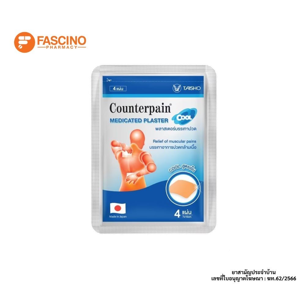Counterpain Medicated Plaster Cool พลาสเตอร์บรรเทาอาการปวด สูตรเย็น ...