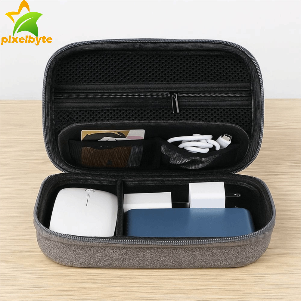 PIXELBYTE Travel Organizer,ขนาดใหญ่ความจุ Hard Shell Digital ...
