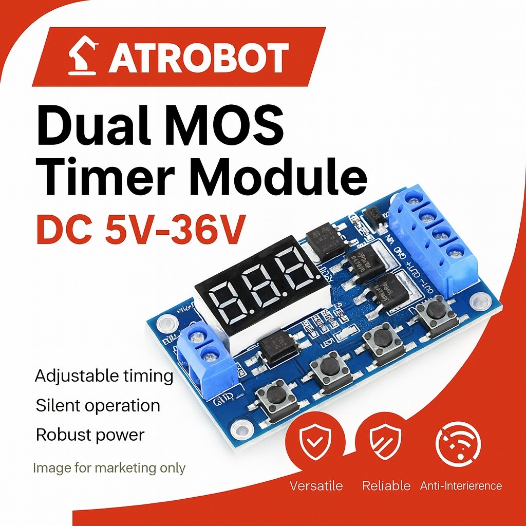 Dual MOS Timer Module ตั้งเวลา 0.1s-999 นาที, 5-36v, Trigger High 3-24v ...