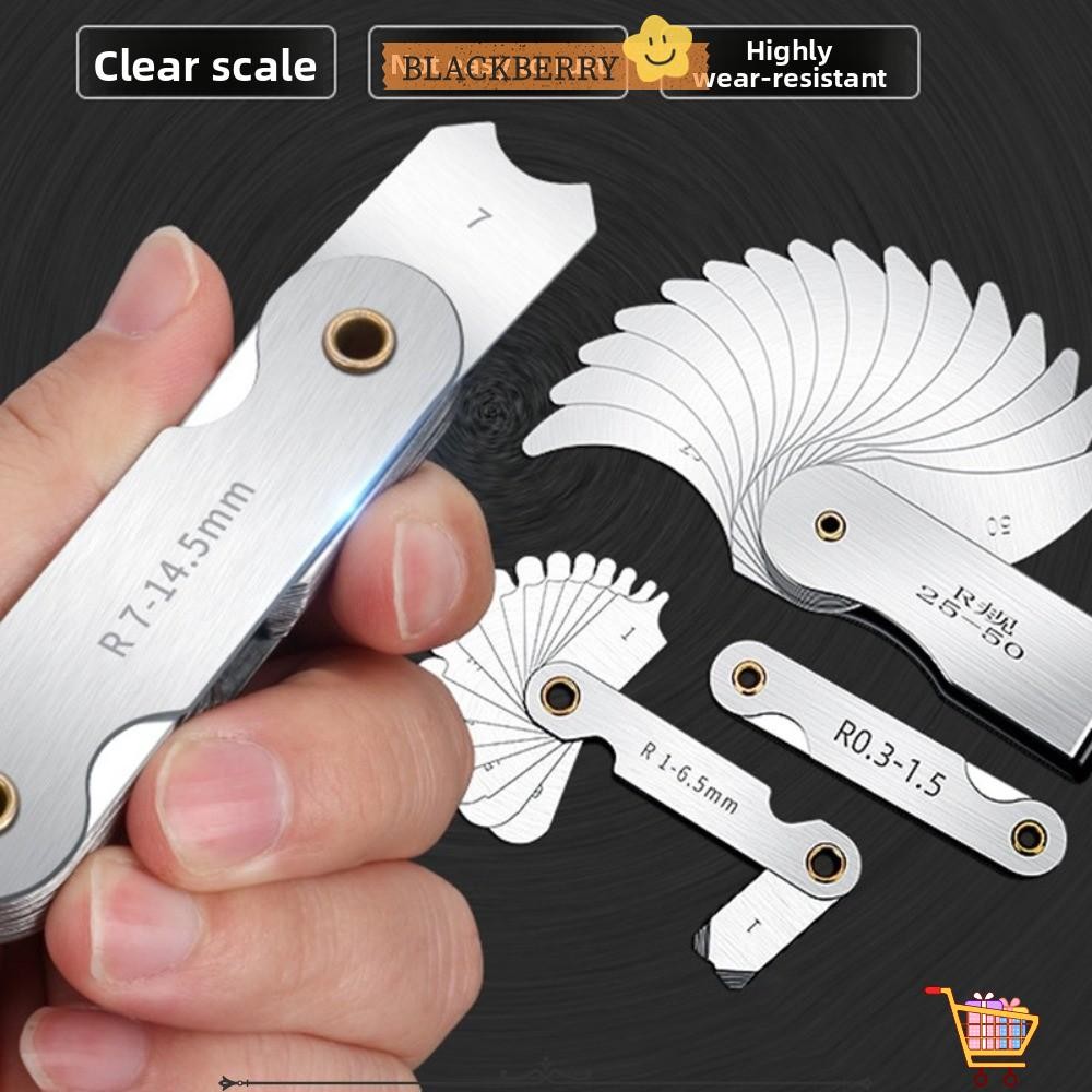 4pcs Stainless Steel Fillet Gauge, Radius Fillet Gauge, Radius Gauge, Measuring Tool, R0.3 1.5/R1 6.5/R7 14.5/R15 25