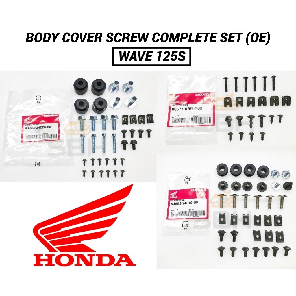 WAVE 125S WAVE 125 BODY COVER SCREW COMPLETE (OE) COVER SCREW FULL SET ...
