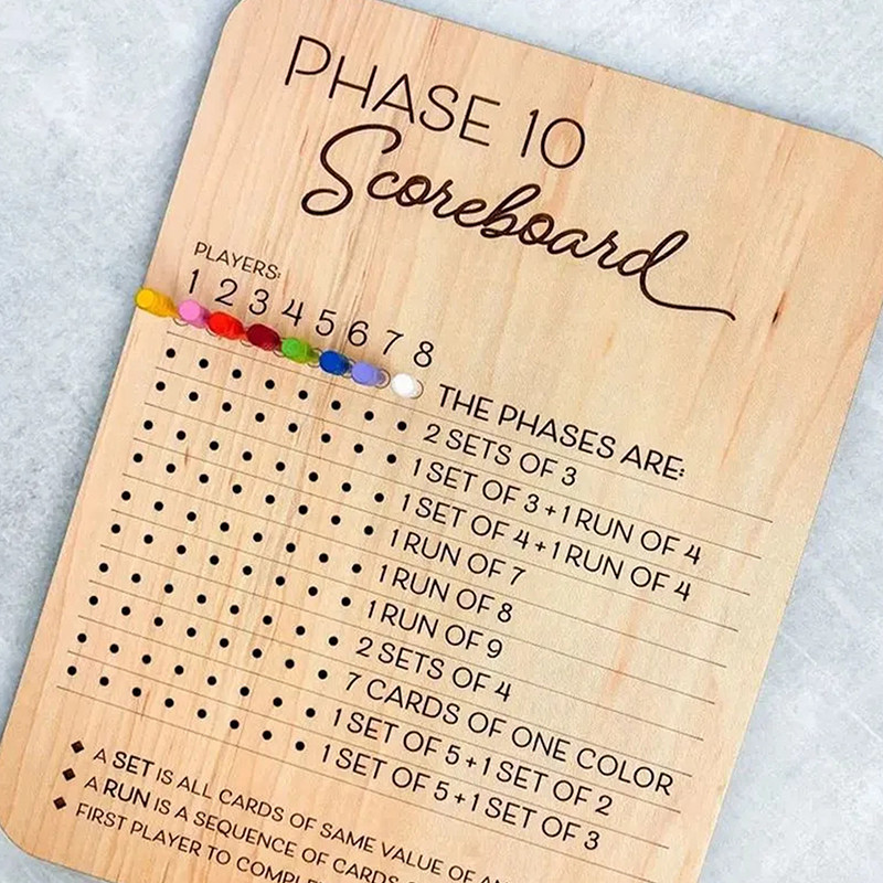 EOTH Phase 10 Score Board - Phase Ten Scorecard และ Round Tracker Phase ...
