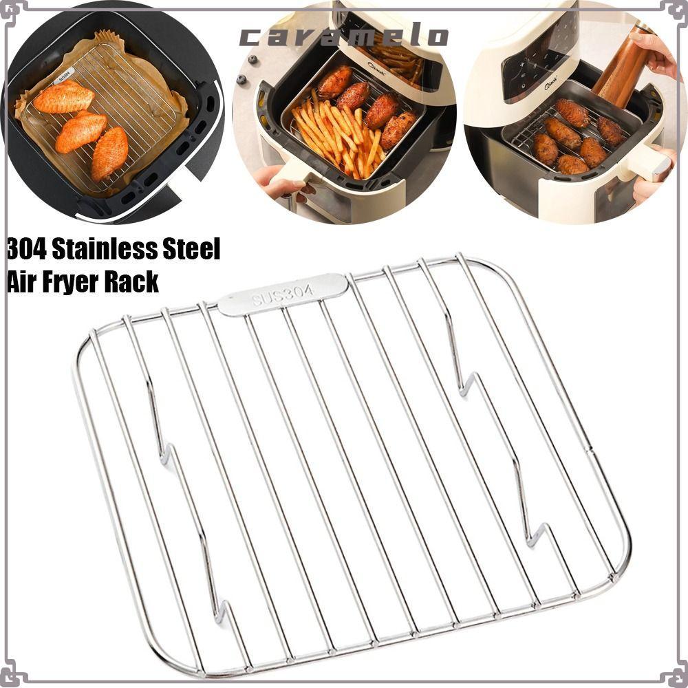 CARAMELO Air Fryer Rack, Round Square Thicken Cooking Rack,แบบพกพา 304 ...