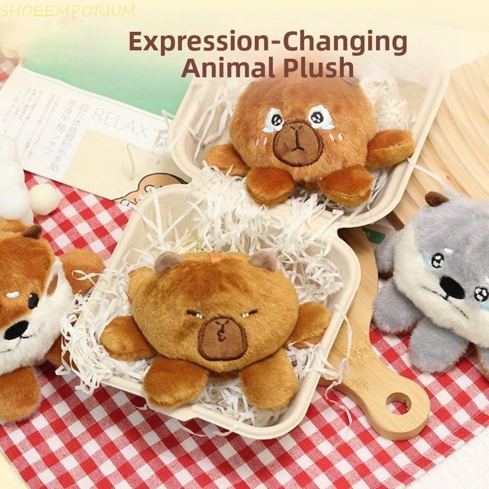SHOEEMPORIUM Plush Flipped Capybara พวงกุญแจ, Flipable สองด้าน Capybara ...