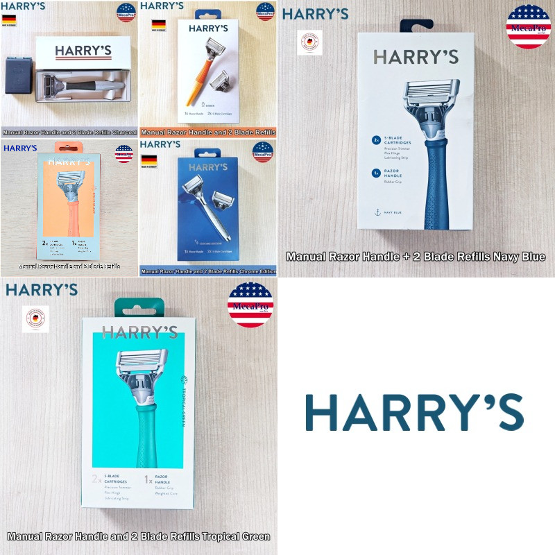 Harry's® Manual Razor Handle and Blade Refills ชุดมีดโกน มีดโกนหนวด ...